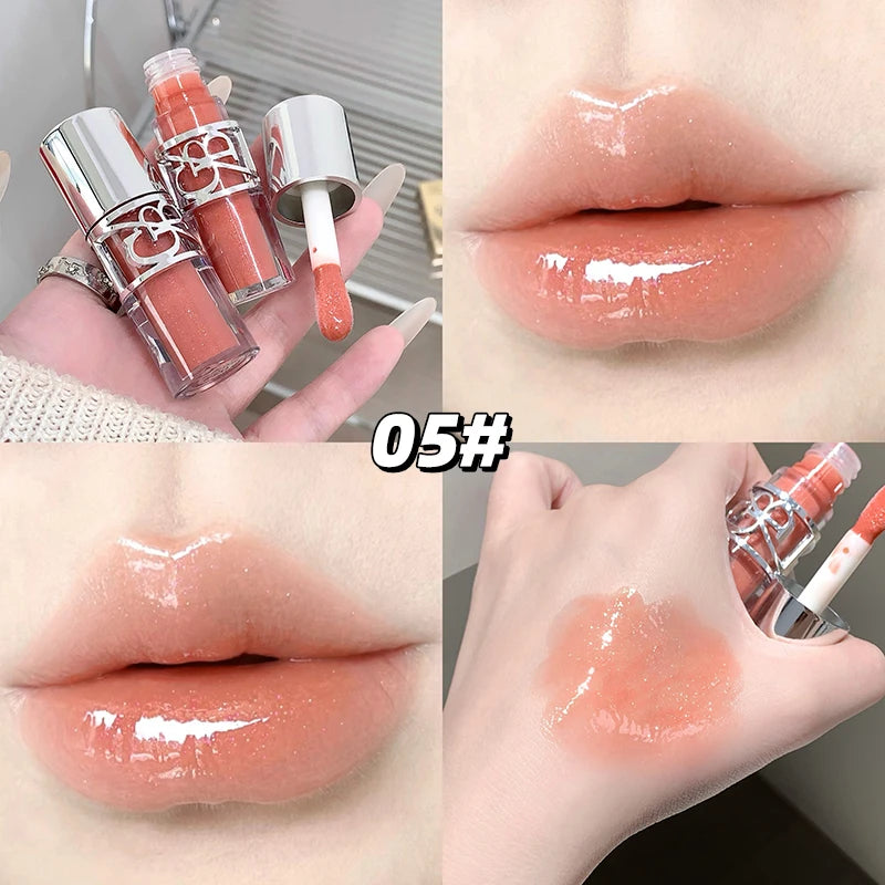 Gege Bear Glittering Mirror Lip Glaze, Watery Shimmering Light Lip Gloss Makeup 8 Colors, Hydrating Moisturizing, Long Lasting BeautyBond