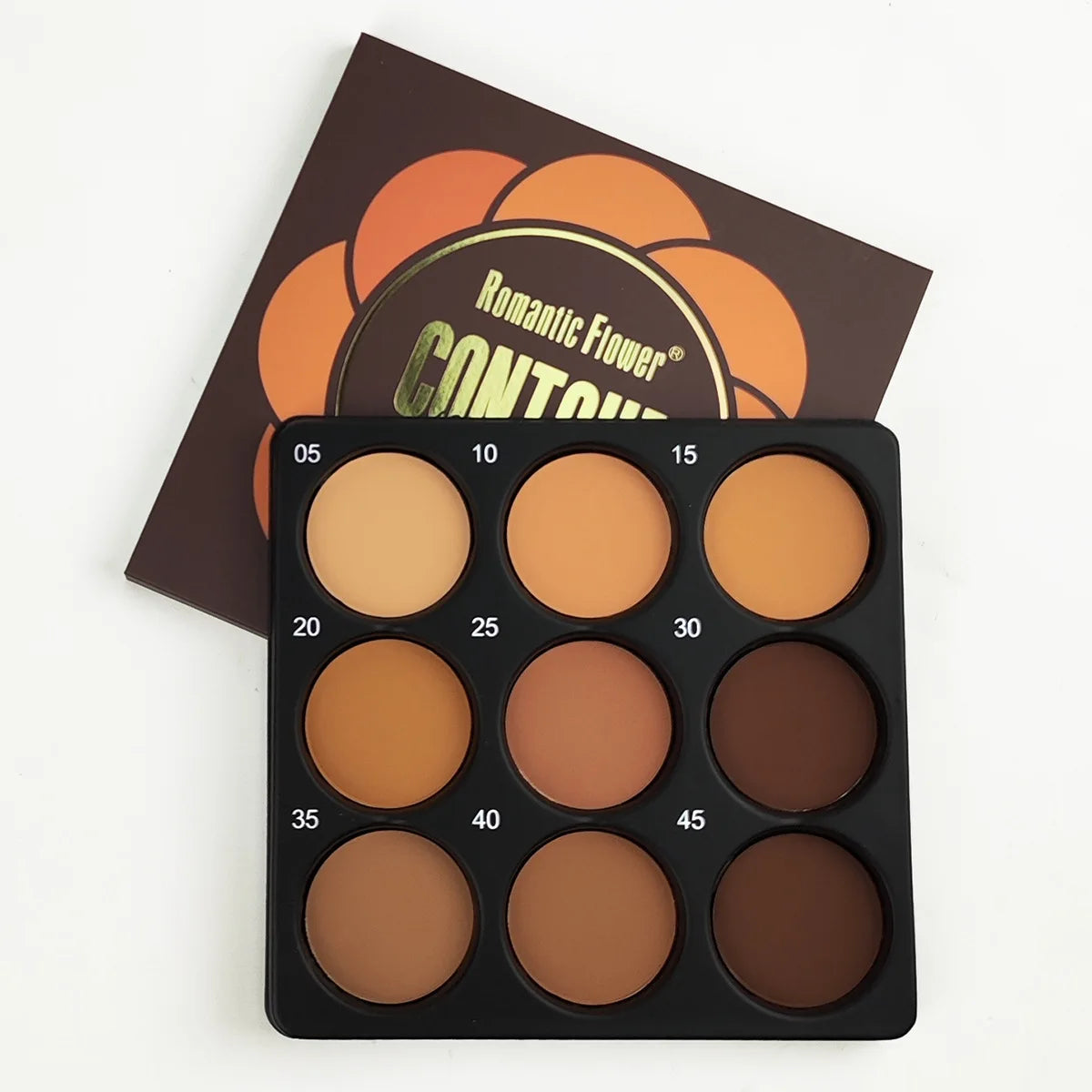 9-Color Dark Bronze Foundation Palette, Contouring, Concealer, Makeup Setting, Oil-Control Foundation, Shadow, Nose Shadow Palette, Matte Natural with Delicate Glitter BeautyBond