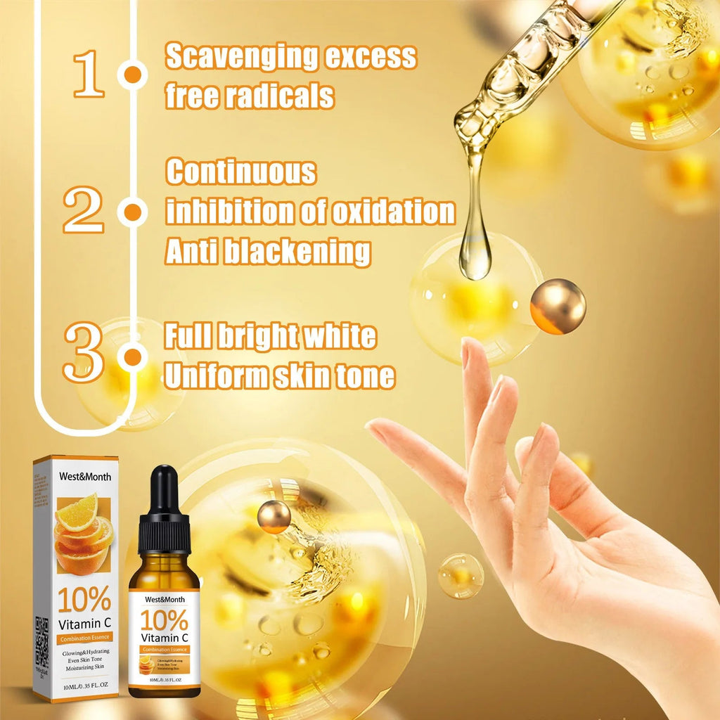 Vitamin C Serum for Face Hyaluronic Acid Lighten Age Black Spots Sunburn Anti-oxidation Wrinkle Remove Shrink Pore Skin Care BeautyBond