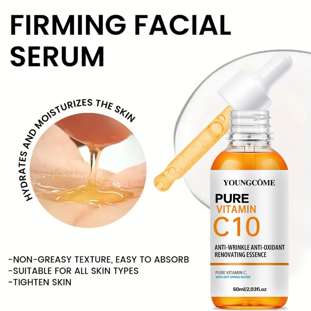 Vitamin C Facial Essence Hyaluronic Acid Dark Skin Brighten Serum Fade Fine Lines Moisturizing Repair Dull Serum Face Skin Care BeautyBond