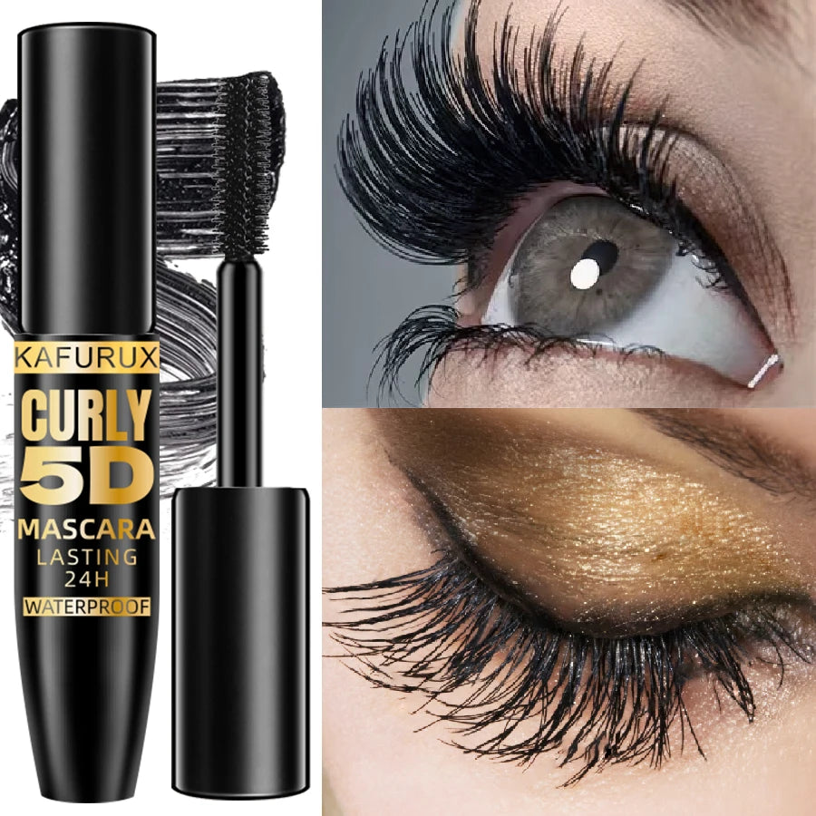 5D Black Waterproof Mascara Lengthens Eyelashes Extension Thick Silk Fiber Mascara Female Makeup Eye Cosmetics Tools for Gifts BeautyBond