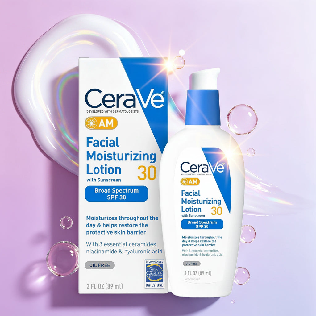 CeraVe AM Facial Moisturizing Lotion SPF 30 – Oil-Free with Ceramides & Hyaluronic Acid, 3 oz BeautyBond