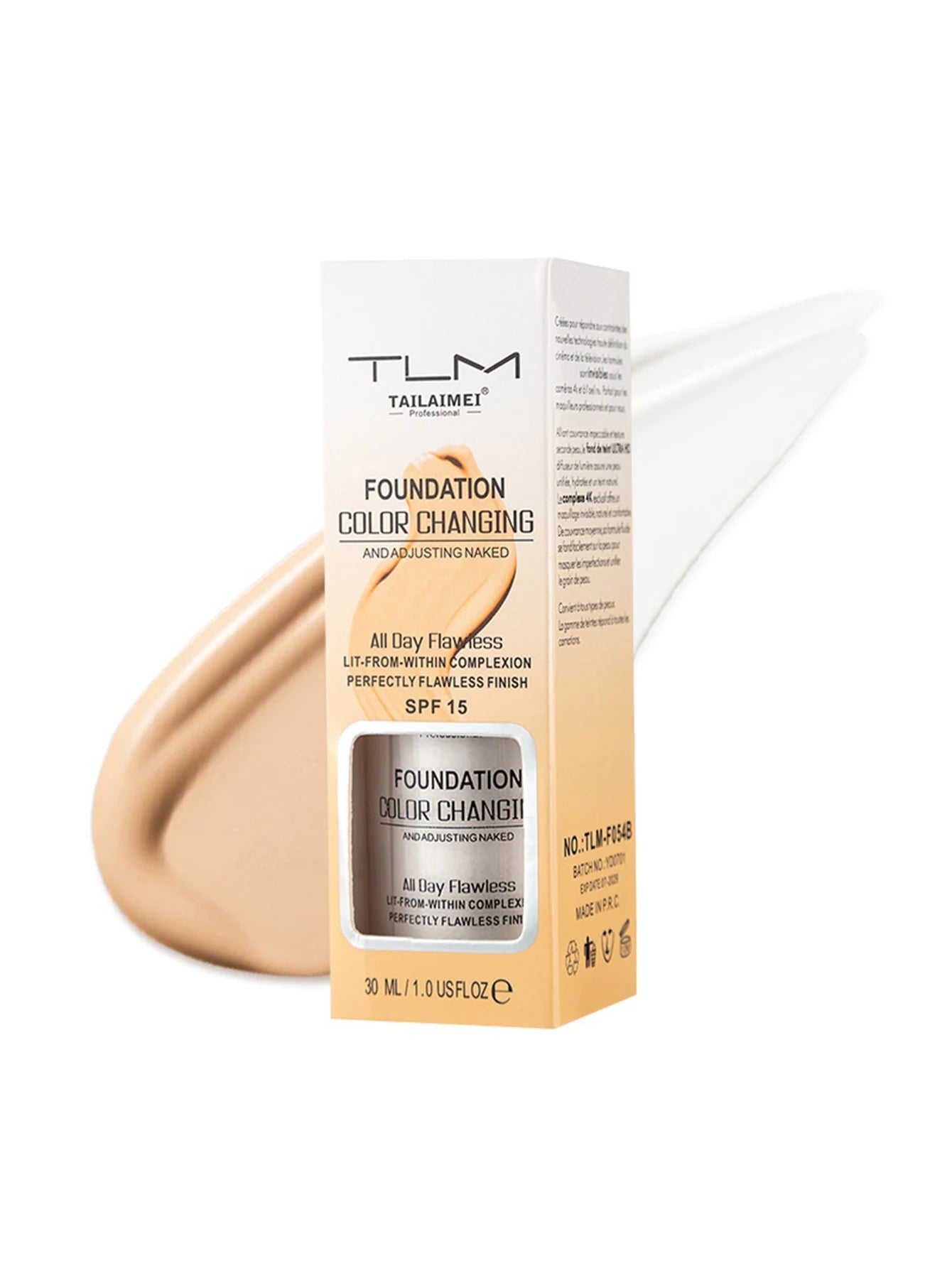 Color-Changing Liquid Foundation — Soft Matte, Hydrating, SPF15 (30ml) BeautyBond