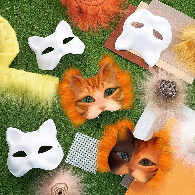 Therian Mask DIY Kit — Bulk Set with Faux Fur, Felt & Mesh (6/12/30 Sets) BeautyBond