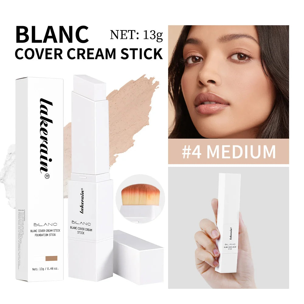Foundation Stick Color Changing Foundation Detachable Brush Blanc Cover Cream Stick High Coverage Smoothly Blending Base Makeup BeautyBond
