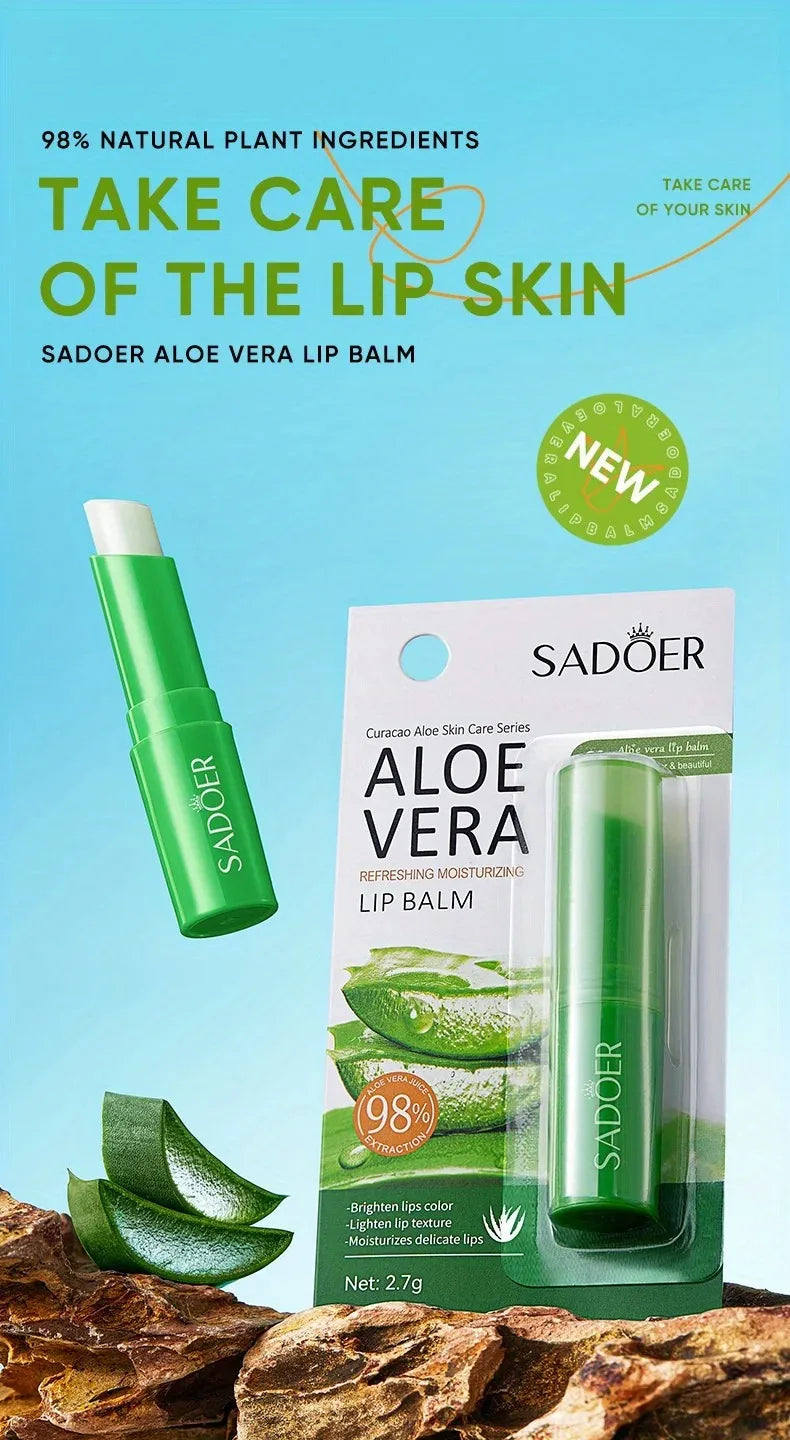 Lip Aloe Balm Nourishing, Refreshing, Hydrating and Moisturizing Preventing Cracking and Repairing Lips Gentle Non Irritating BeautyBond