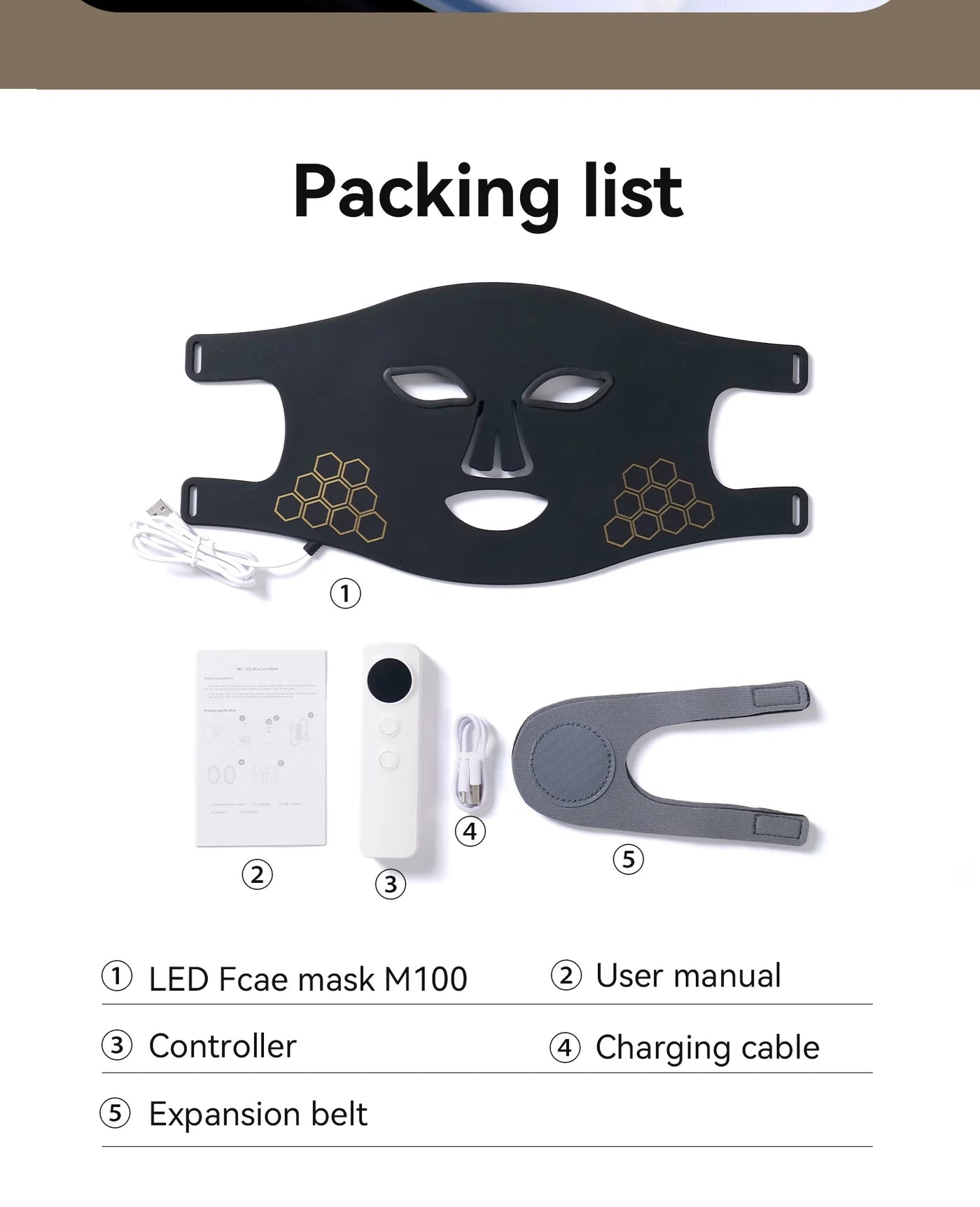 Hello Face Portable Red Infrared Blue LED Light Therapy Face Mask Acne Treatment, Skin Rejuvenation, Home Use for All Skin Types