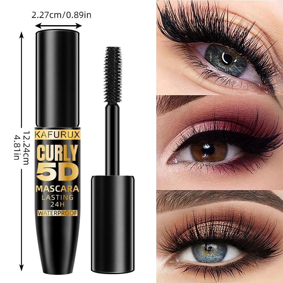 5D Black Waterproof Mascara Lengthens Eyelashes Extension Thick Silk Fiber Mascara Female Makeup Eye Cosmetics Tools for Gifts BeautyBond