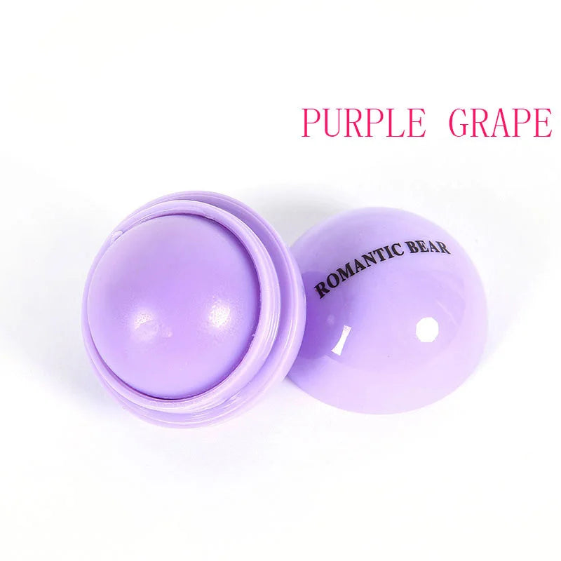 Fruit Flavor Lip Balm Cute Round Ball Pure Natural Plant Kids Baby Girls Lips Balm Moisturizing Romantic Bear BeautyBond