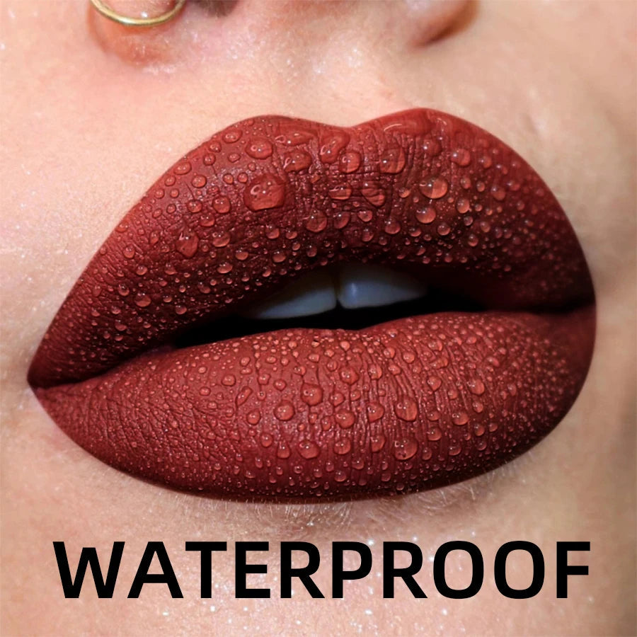 19 colors Matte Velvet Lip Gloss Waterproof Liquid Lipstick Nude Black Lips tint Makeup Lip Glaze Cosmetics Red Lip Stain Beauty BeautyBond