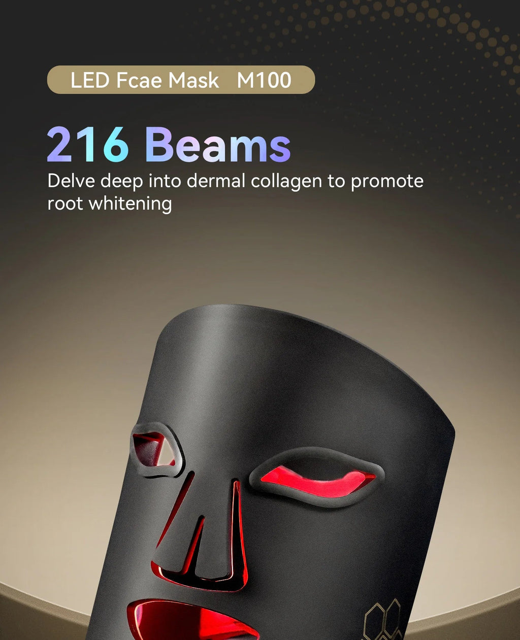 Hello Face Portable Red Infrared Blue LED Light Therapy Face Mask Acne Treatment, Skin Rejuvenation, Home Use for All Skin Types BeautyBond