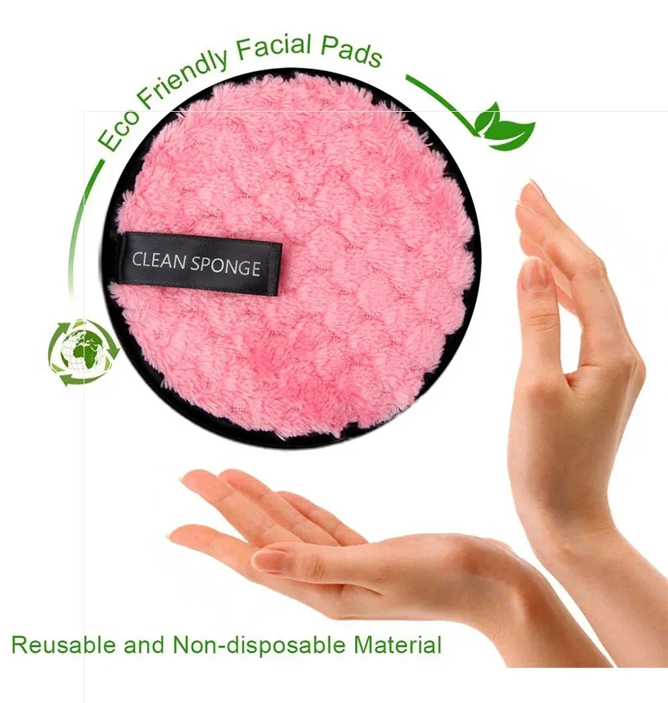 4-Piece Makeup Remover Microfiber Pads - Reusable Makeup Removing Towels, Gentle Cleansing Sponges for Face and Skin, Washable E BeautyBond