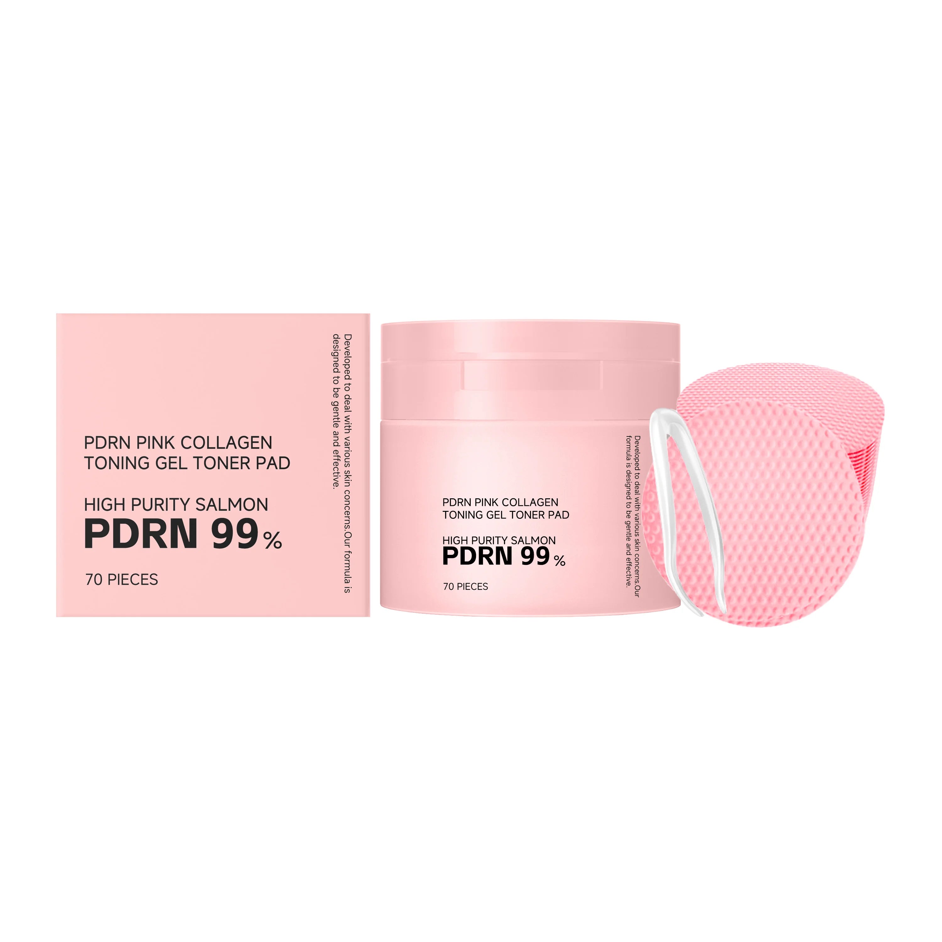 PDRN Collagen Toner Pads Repair Skin Barrier Calm Redness Hydrate Skin Reduce Skin Fine Lines Brighten Dullness Facial Toner Pad BeautyBond