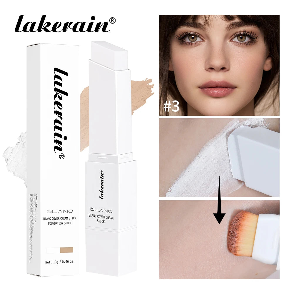 Foundation Stick Color Changing Foundation Detachable Brush Blanc Cover Cream Stick High Coverage Smoothly Blending Base Makeup BeautyBond