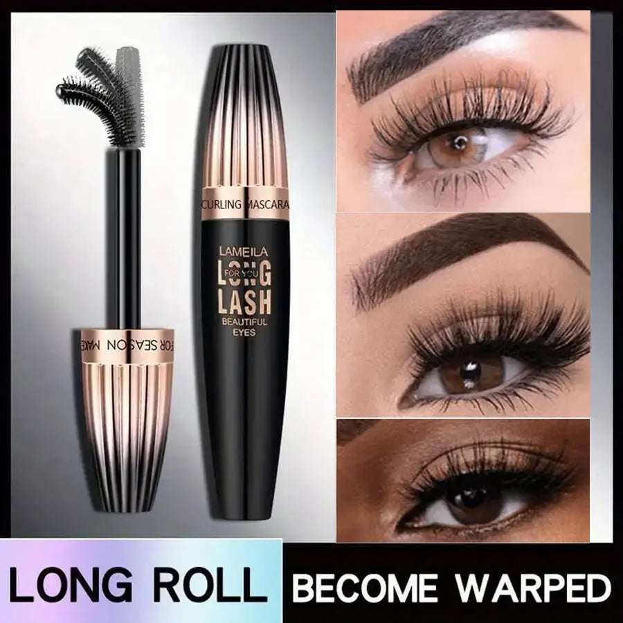 Waterproof 4D Mascara Thick Long Smudge-proof Plump Encrypted Long-lasting Curling Large Eye Makeup, Makeup Tools BeautyBond