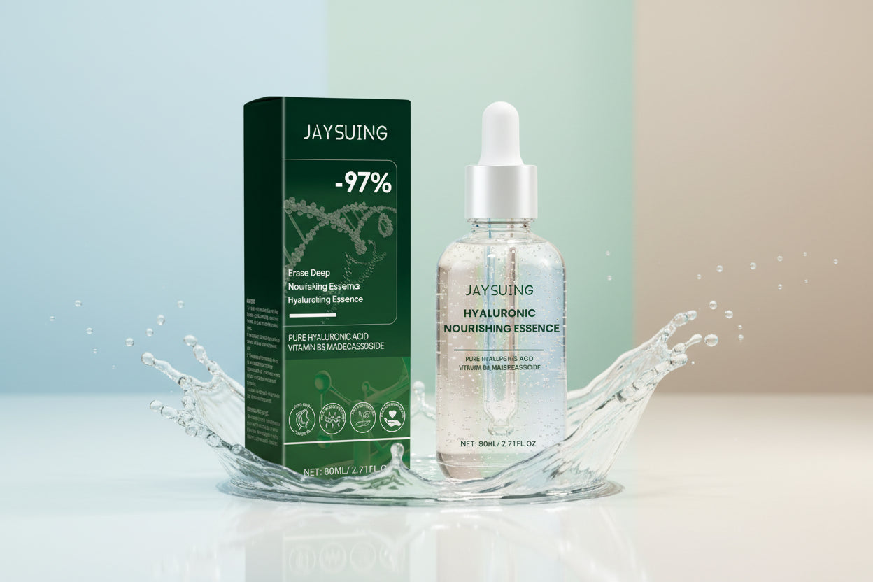 Jaysuing Hyaluronic Acid Facial Serum bottle and packaging on a white background