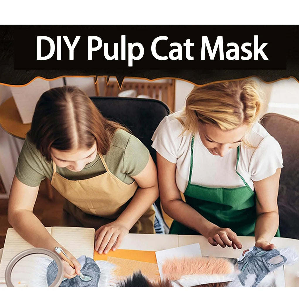 Therian Cat Mask DIY Kit — With Felt Fabric, Eye Mesh & Faux Wool BeautyBond