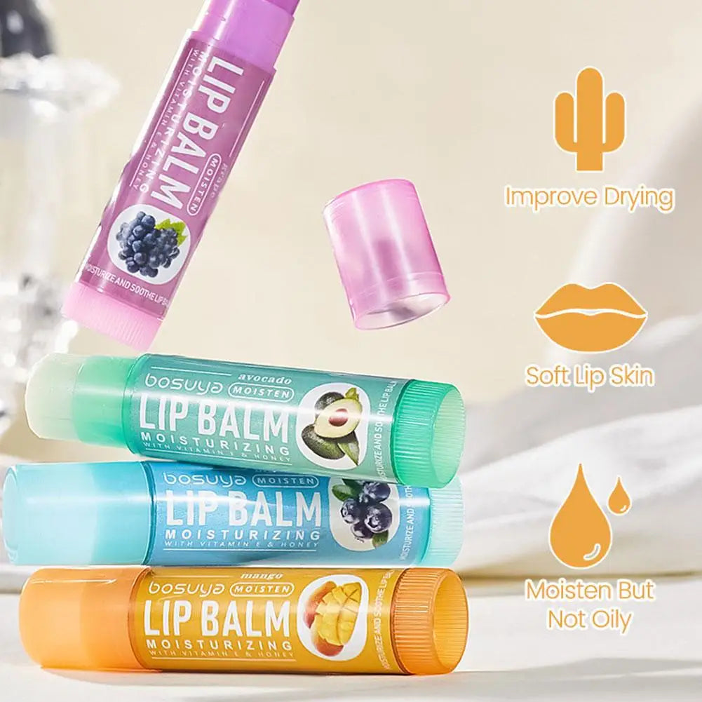 6/24pcs Assorted Fruit Flavor Lip Balm Set - Hydrating, Nourishing & Prevents Chapped Lips - Care for Dry Lips & Fine Lines BeautyBond