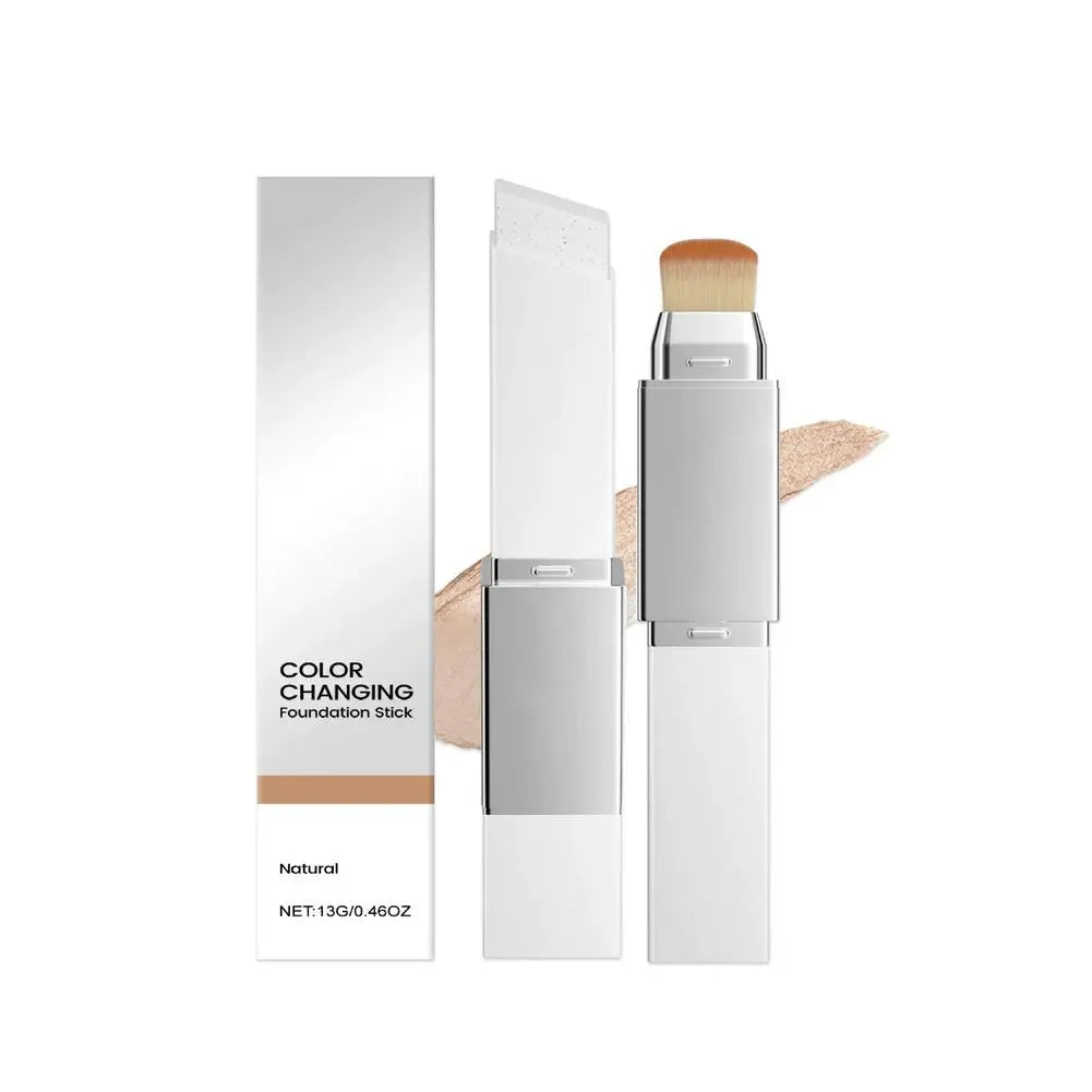 2-in-1 Foundation Stick Liquid Lightweight Moisturizing Brightening Foundation Color Changing For All Skin Types Base Makeup BeautyBond