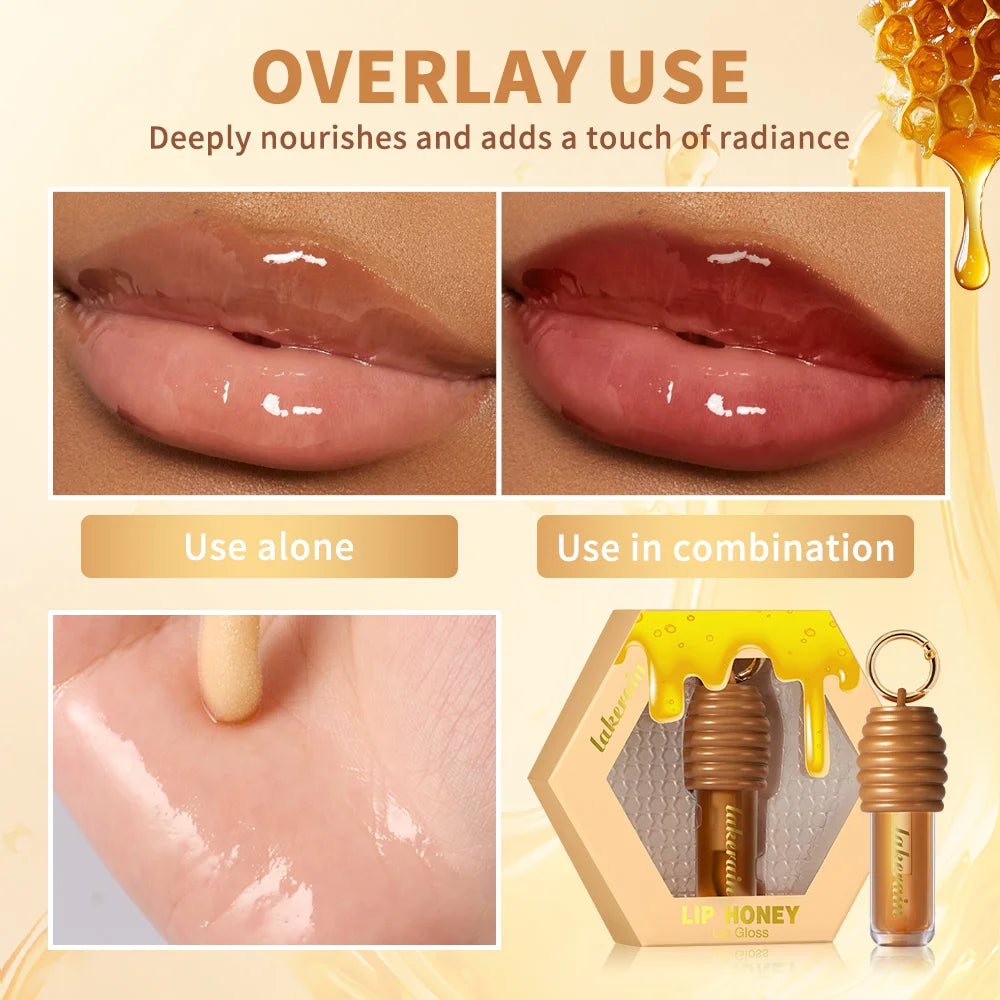 Lip Honey Lip Oil Plumper Lip Balm Hydration Not Sticky Long Lasting Moisturized Smooth Nourishing Bag Clip Ring Cosmetics BeautyBond