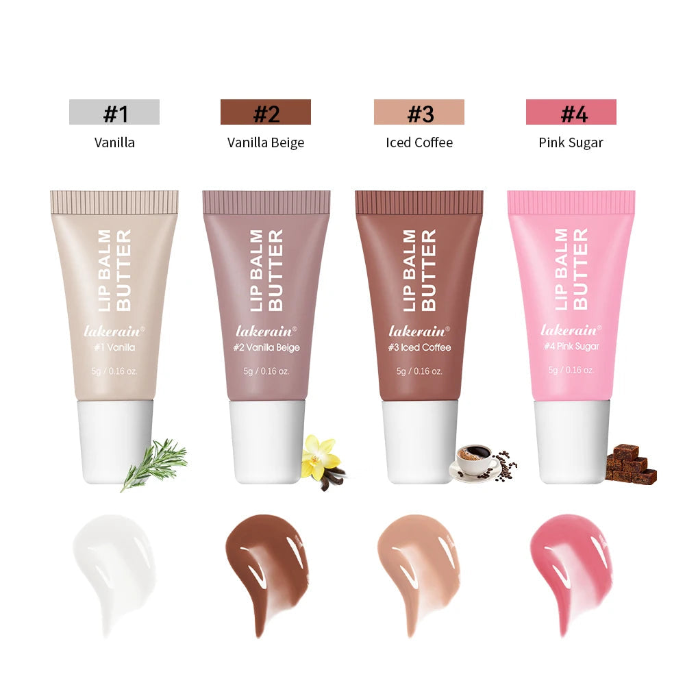 Lips Glosses Lip Butter Balm Set Travel Size Hydrate Moisturize Plump Lips Nourishing Improves Dry Lips Woman Makeup Cosmetics BeautyBond