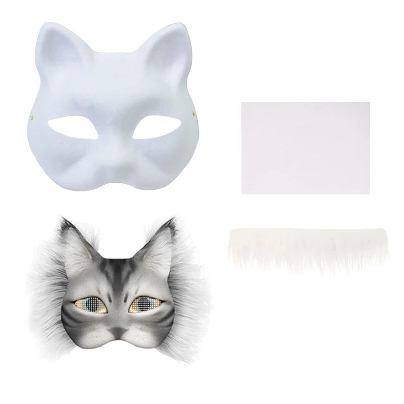 DIY Cat & Fox Therian Mask Kit — 3-Pack Hand Drawn Animal Masks BeautyBond