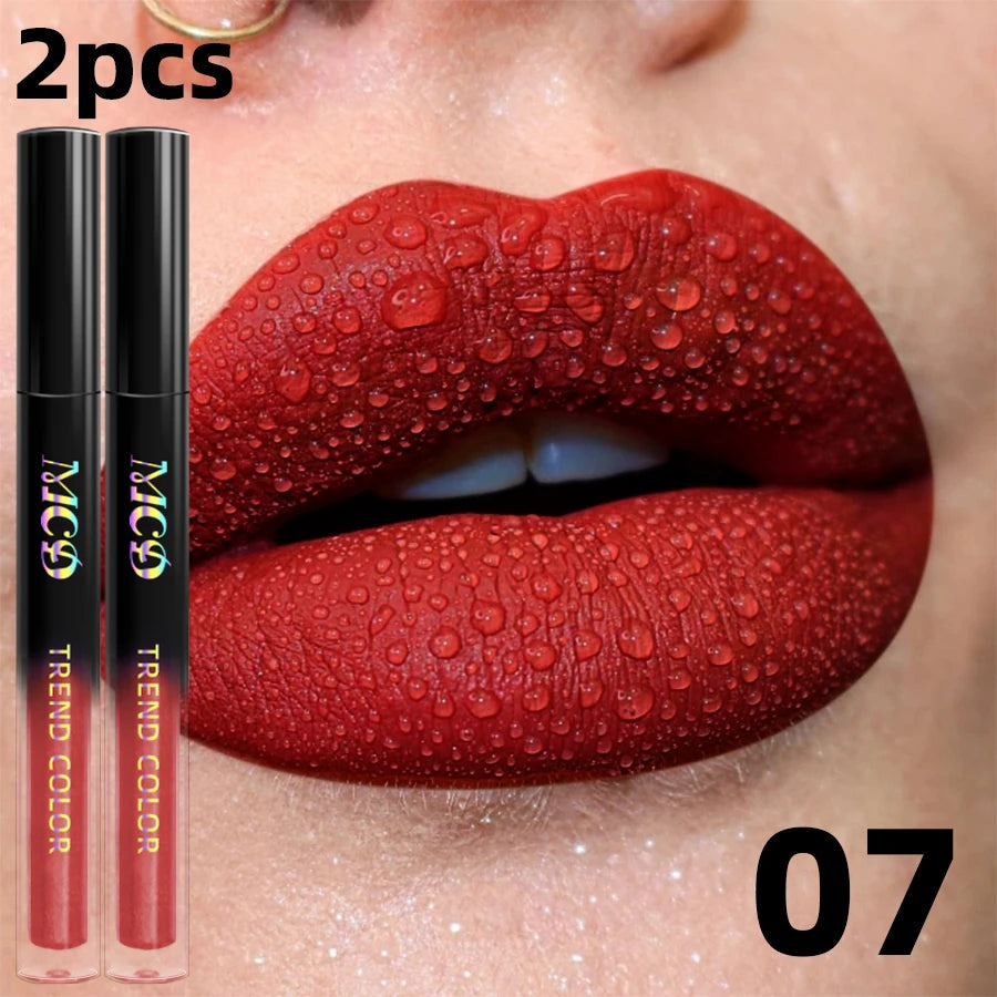 19 colors Matte Velvet Lip Gloss Waterproof Liquid Lipstick Nude Black Lips tint Makeup Lip Glaze Cosmetics Red Lip Stain Beauty BeautyBond