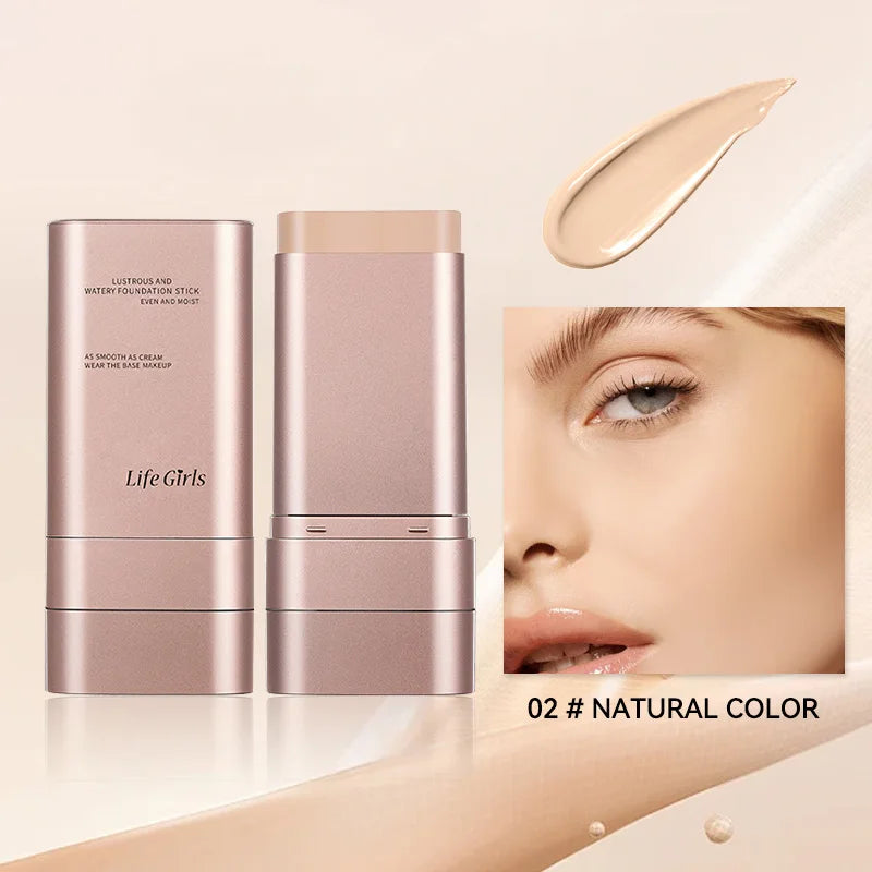 Light and Moist Hydrating Foundation, Natural-Looking, Moisturizing, Shiny, Thin and Lightweight, Double-Headed Makeup Foundation That Rotates for Easy Use, with Its Own Brush, Waterproof, Easy to Apply Makeup, and Easy for B BeautyBond