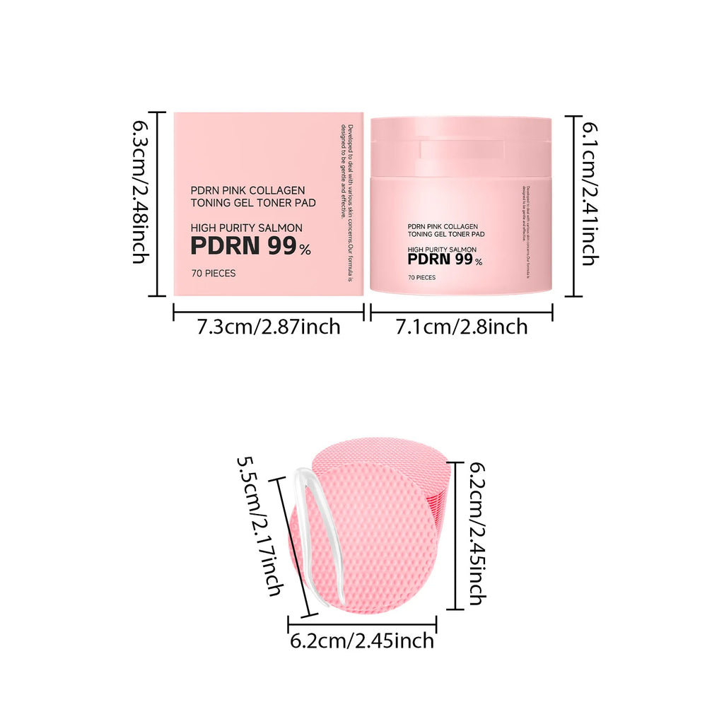 PDRN Collagen Toner Pads Repair Skin Barrier Calm Redness Hydrate Skin Reduce Skin Fine Lines Brighten Dullness Facial Toner Pad BeautyBond
