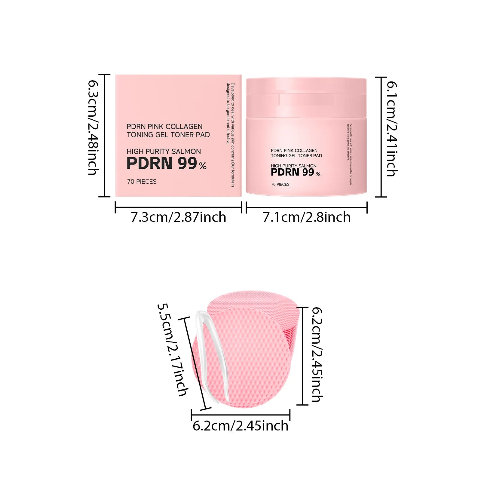 PDRN Collagen Toner Pads Repair Skin Barrier Calm Redness Hydrate Skin Reduce Skin Fine Lines Brighten Dullness Facial Toner Pad BeautyBond