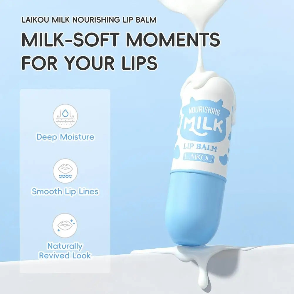 Milk Nourishing Lip Balm 3.5g Shea Butter Jojoba Oil Long-lasting Moisturizing Hyaluronic Acid Smooth Lip Care BeautyBond