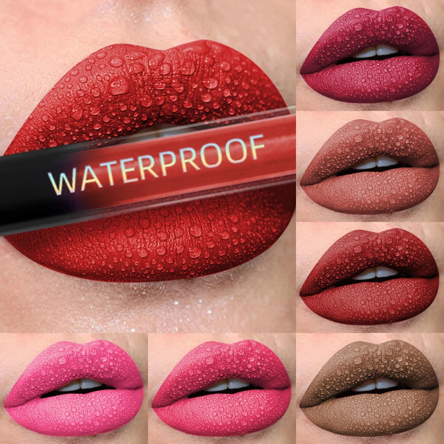 19 colors Matte Velvet Lip Gloss Waterproof Liquid Lipstick Nude Black Lips tint Makeup Lip Glaze Cosmetics Red Lip Stain Beauty BeautyBond