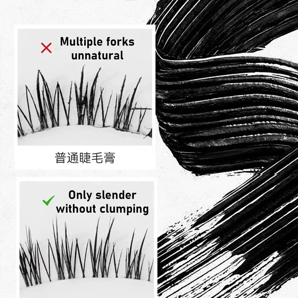 Waterproof Metallic Tube Mascara Black Silk Fiber Long Curling Non-Clumping Eyelash Extensions Spiral Makeup for Eyes BeautyBond