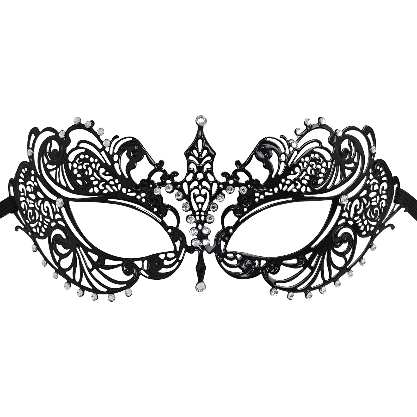 Black Metal Venetian Masquerade Mask Elegant Simple Design with Intricate Details Perfect for Prom Parties Halloween Mardi Gras BeautyBond