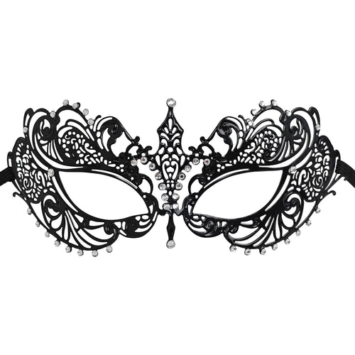 Black Metal Venetian Masquerade Mask Elegant Simple Design with Intricate Details Perfect for Prom Parties Halloween Mardi Gras BeautyBond