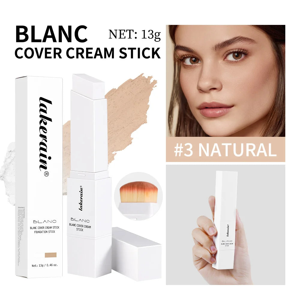 Foundation Stick Color Changing Foundation Detachable Brush Blanc Cover Cream Stick High Coverage Smoothly Blending Base Makeup BeautyBond
