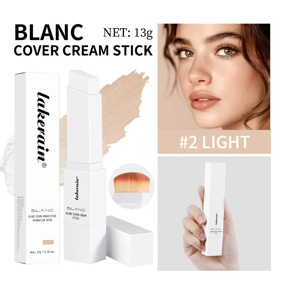 Foundation Stick Color Changing Foundation Detachable Brush Blanc Cover Cream Stick High Coverage Smoothly Blending Base Makeup BeautyBond