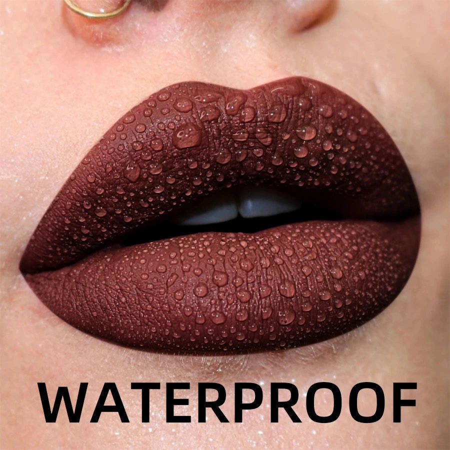19 colors Matte Velvet Lip Gloss Waterproof Liquid Lipstick Nude Black Lips tint Makeup Lip Glaze Cosmetics Red Lip Stain Beauty BeautyBond