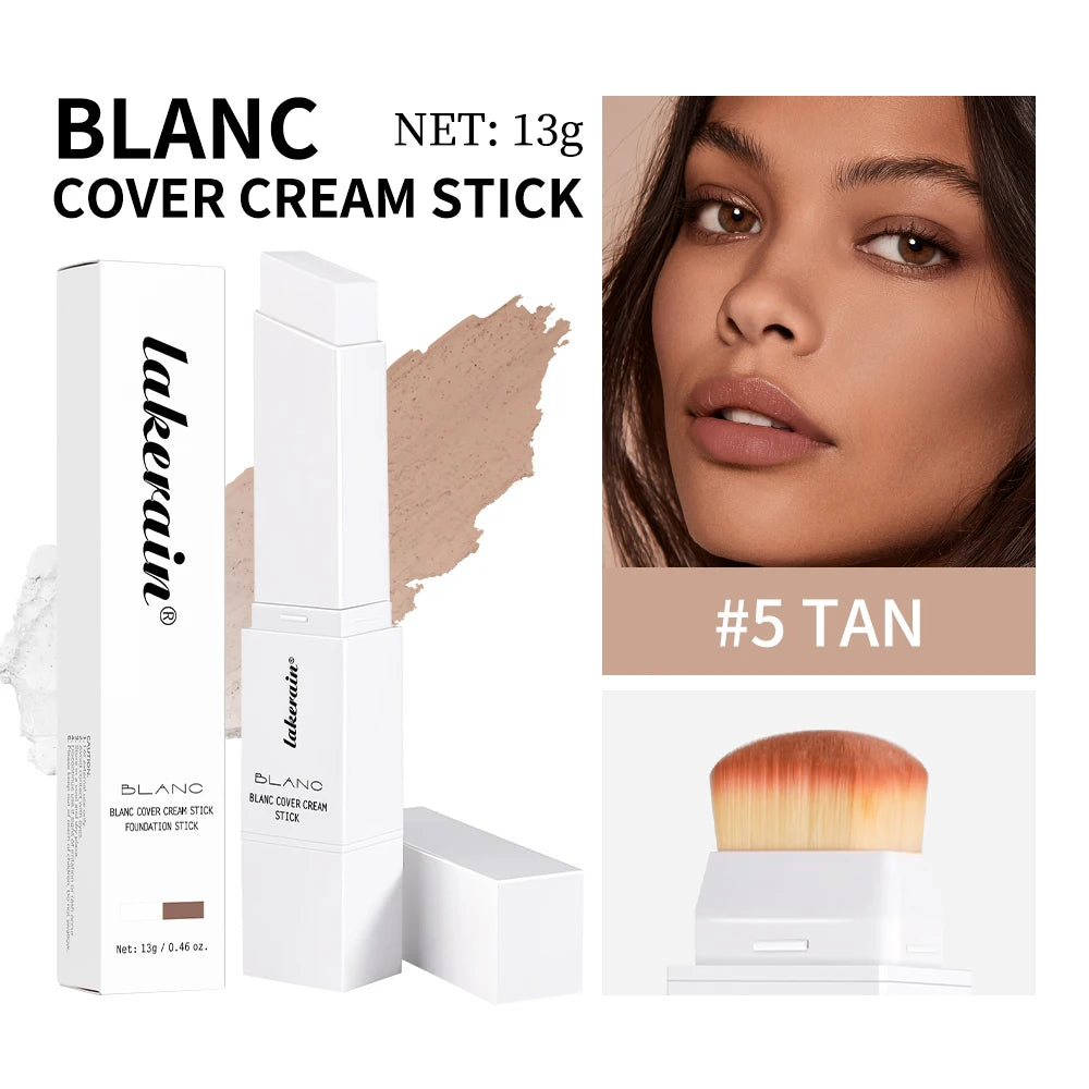 Blanc Cover Cream Stick Color Changing Foundation with Detachable Brush Coverage Changing Foundation Stick Base Makeup BeautyBond