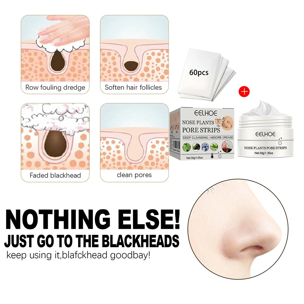 Blackhead Remover Mask Nose Mask Pore Strips Black Mask Peeling Acne Treatment Deep Cleansing Face Mask Oil Control Skin Care BeautyBond