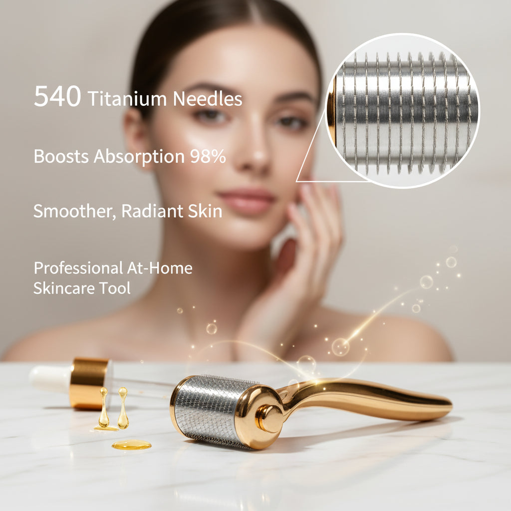 Comparison of nutrient absorption using a DRS 540 roller for skincare.