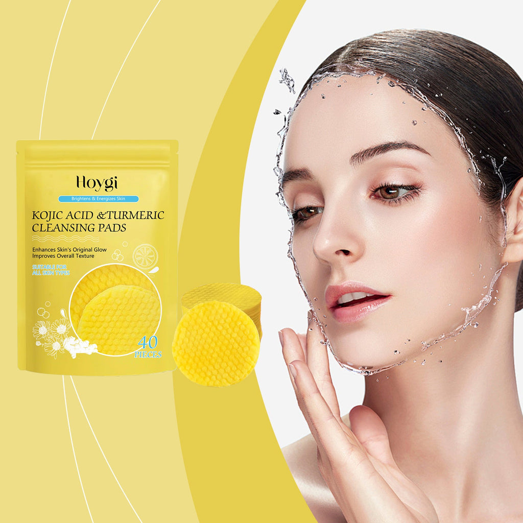 Hoygi Turmeric Acid Cleansing Pad Facial Skin Pore Cleansing, Makeup Remover Gentle Exfoliating Cleansing Pad BeautyBond