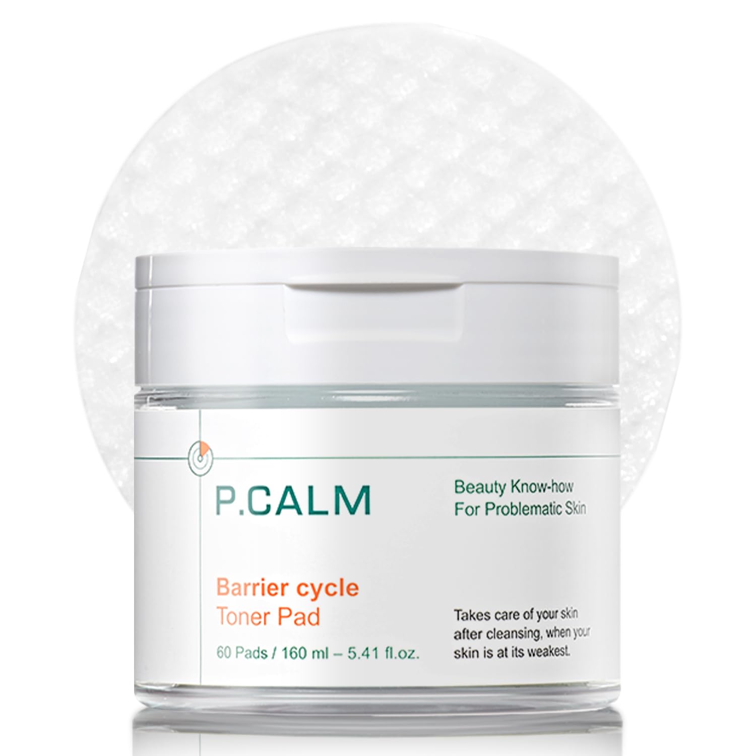 P.CALM Barrier Cycle Toner Pad 60 Pads | Korean Skincare Daily Toner Pads for Calming Hydrating Soothing Sebum Care for Sensitive Skin | Vegan Cruelty-Free Fragrance-Free Zit Zap BeautyBond