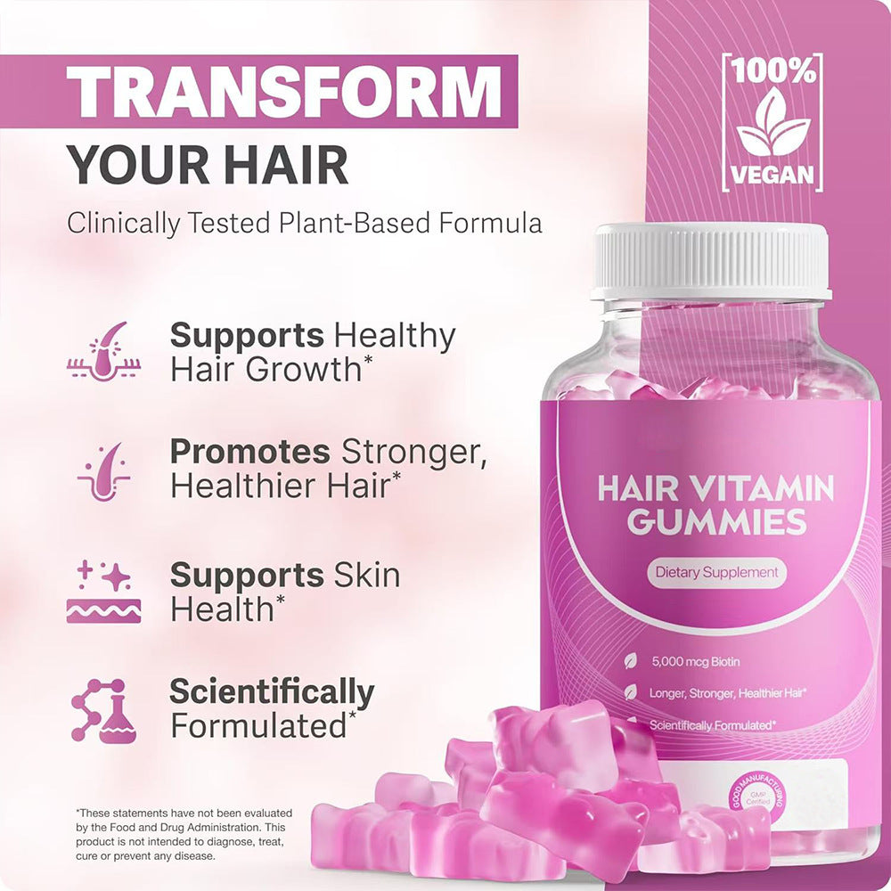 Hair Growth Vitamin Gummies — Nourishing Hair, Skin & Nail Support Doba
