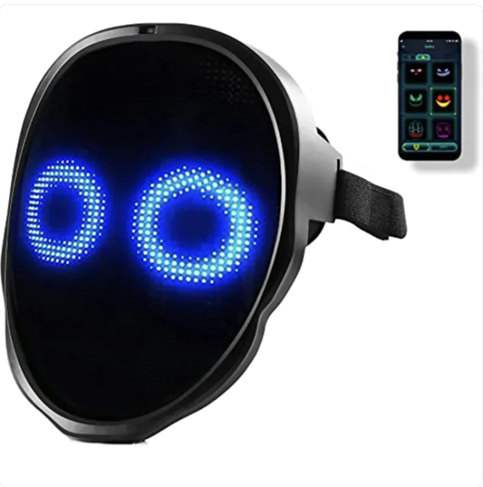 Colorful LED Festival Mask - Gesture-Controlled Party Wear