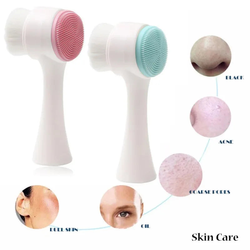 Dual-Action Silicone Face Brush