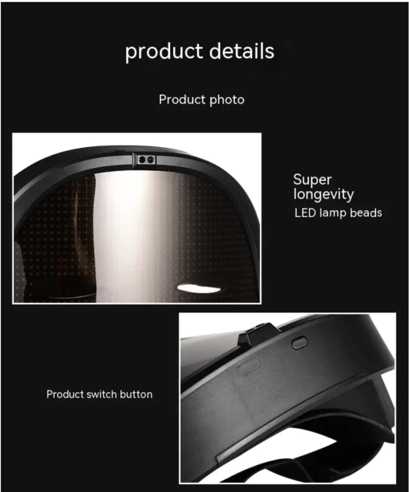 Colorful LED Festival Mask - Gesture-Controlled Party Wear BeautyBond
