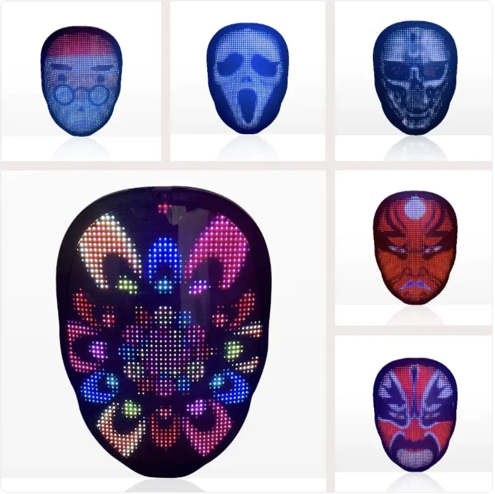 Colorful LED Festival Mask - Gesture-Controlled Party Wear BeautyBond